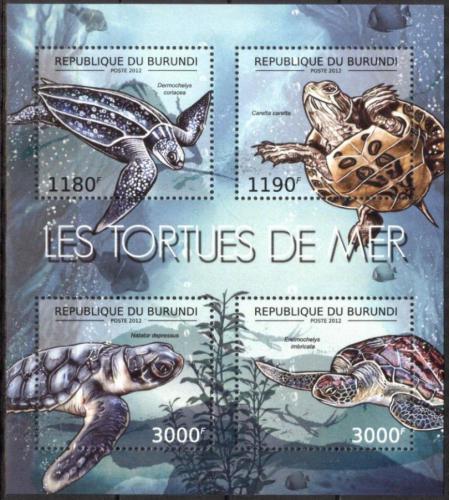 Poštovní známky Burundi 2012 Želvy Mi# 2788-91 Bogen Kat 10€