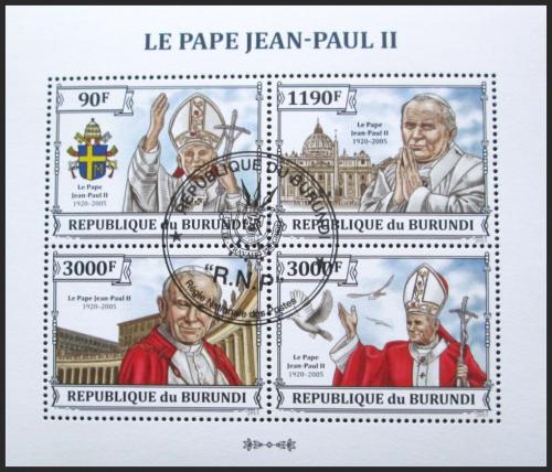 Potovn znmky Burundi 2013 Pape Jan Pavel II. Mi# 3233-36 Bogen Kat 8.90