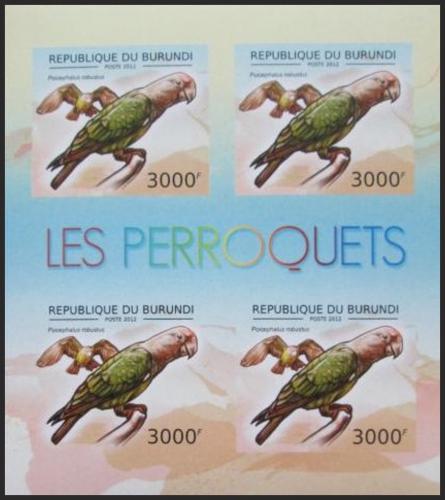Potovn znmky Burundi 2012 Papouek kapsk neperf. Mi# 2815 B Bogen - zvtit obrzek