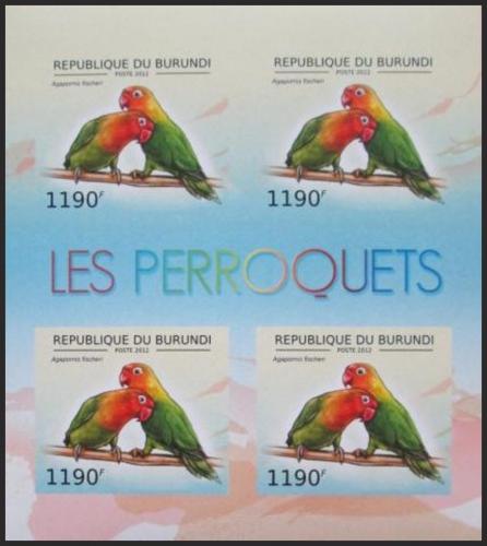 Potovn znmky Burundi 2012 Papouk Fischerv neperf. Mi# 2814 B Bogen