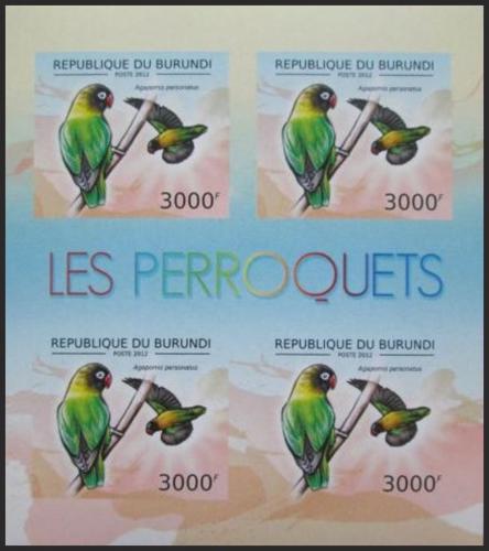 Potovn znmky Burundi 2012 Papouk krabokov neperf. Mi# 2816 B Bogen