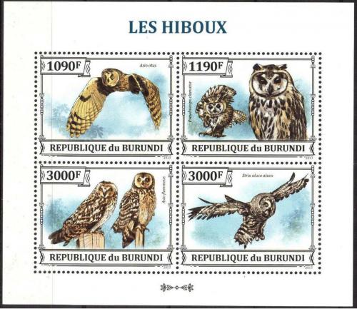 Poštovní známky Burundi 2013 Sovy Mi# 3323-26 Kat 10€