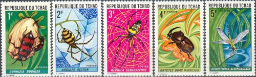 Potovn znmky ad 1972 Pavouci a hmyz Mi# 510-14 Kat 16