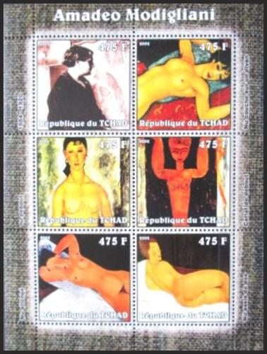 Potovn znmky ad 2002 Umn, Amadeo Modigliani IB Mi# 2364-69 Bogen Kat 13