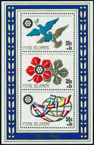Potovn znmky Cookovy ostrovy 1980 Rotary Intl., 75. vro Mi# Block 100
