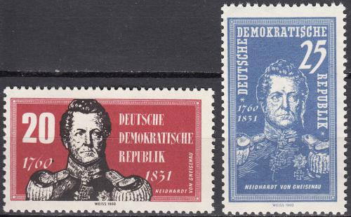 Poštovní známky DDR 1960 August Gneisenau Mi# 793-94