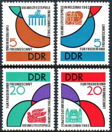 Potovn znmky DDR 1962 Festival mldee Mi# 901-04 Kat 10 - zvtit obrzek