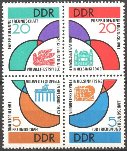 Potovn znmky DDR 1962 Mezinrodn hry mldee Mi# 901-04 Kat 13