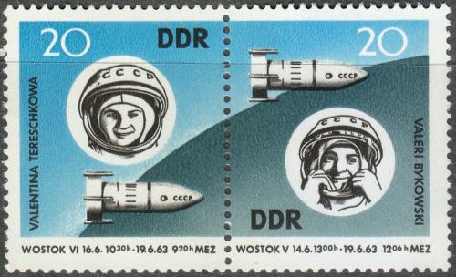 Potovn znmky DDR 1963 Let do vesmru Mi# 970-71 - zvtit obrzek