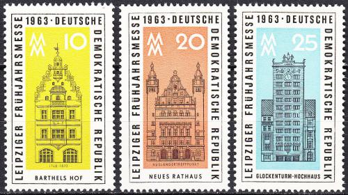 Poštovní známky DDR 1963 Lipský veletrh Mi# 947-49