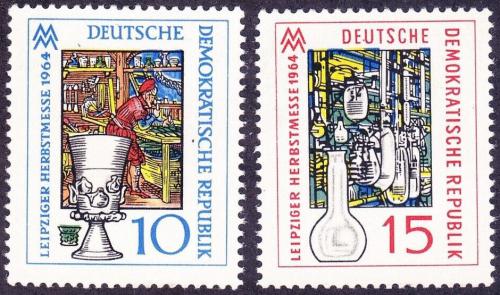 Poštovní známky DDR 1964 Lipský veletrh Mi# 1052-53