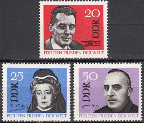 Poštovní známky DDR 1964 Osobnosti svìtového míru Mi# 1049-51