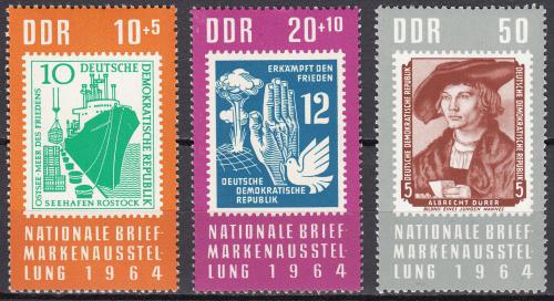 Poštovní známky DDR 1964 Státní výstava známek v Berlínì Mi# 1056-58