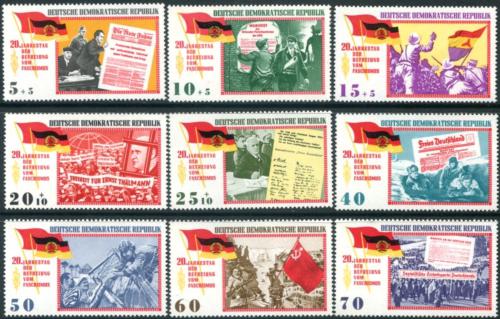 Poštovní známky DDR 1965 Osvobození, 20. výroèí Mi# 1102-10