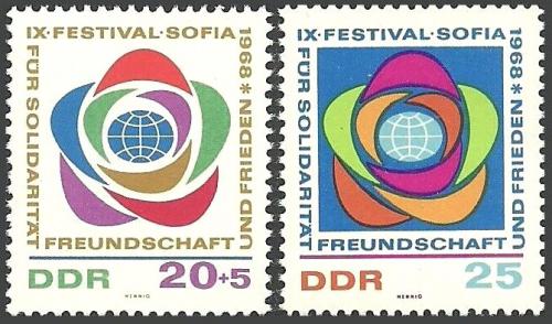 Poštovní známky DDR 1968 Festival mládeže Mi# 1377-78