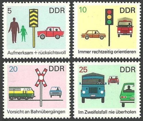 Poštovní známky DDR 1969 Bezpeènost silnièního provozu Mi# 1444-47