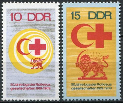 Poštovní známky DDR 1969 Èervený køíž Mi# 1466-67