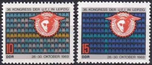 Poštovní známky DDR 1969 Kongres UFI Mi# 1515-16