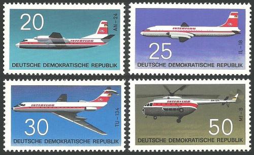 Poštovní známky DDR 1969 Letadla Mi# 1524-27