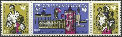 Poštovní známky DDR 1969 Mezinárodní mírový kongres Mi# 1478-80 Kat 4.50€