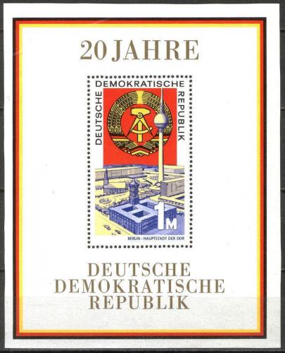 Poštovní známky DDR 1969 Výroèí vzniku republiky Mi# Block 28