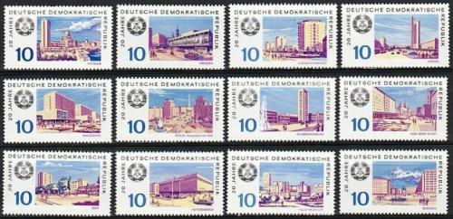 Poštovní známky DDR 1969 Vznik republiky, 20. výroèí Mi# 1495-1506