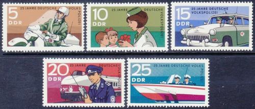Poštovní známky DDR 1970 Policie Mi# 1579-83