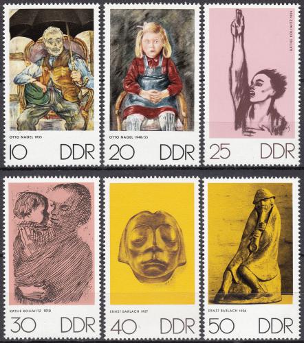Poštovní známky DDR 1970 Umìní Mi# 1607-12