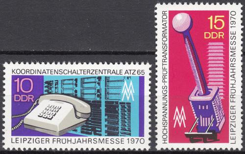 Poštovní známky DDR 1970 Veletrh v Lipsku Mi# 1551-52