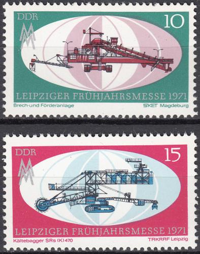 Poštovní známky DDR 1971 Lipský veletrh Mi# 1653-54