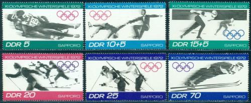 Poštovní známky DDR 1971 ZOH Sapporo Mi# 1725-30
