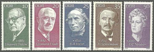 Poštovní známky DDR 1972 Osobnosti Mi# 1731-35
