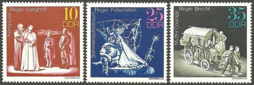 Poštovní známky DDR 1973 Divadelní produkce Mi# 1850-52