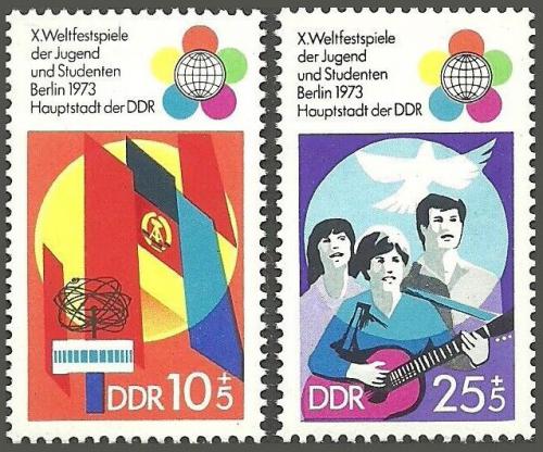 Poštovní známky DDR 1973 Festival mládeže Mi# 1829-30