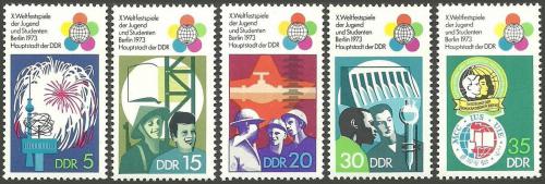 Poštovní známky DDR 1973 Mezinárodní hry mládeže Mi# 1862-66