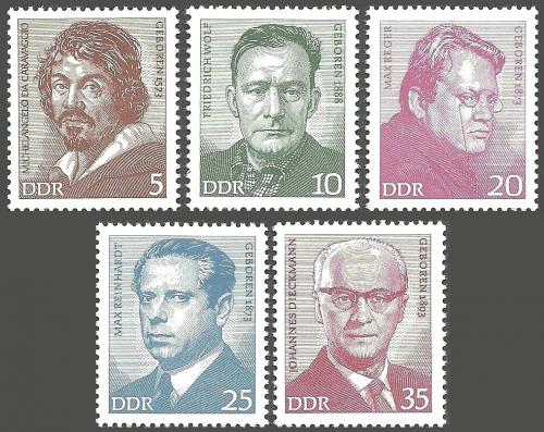 Poštovní známky DDR 1973 Osobnosti Mi# 1815-19