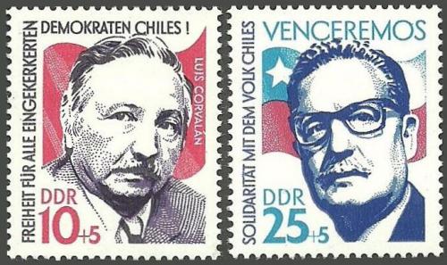 Poštovní známky DDR 1973 Solidarita s Chile Mi# 1890-91