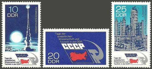 Poštovní známky DDR 1973 Sovìtská vìda a technologie Mi# 1887-89