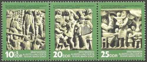 Poštovní známky DDR 1974 Filatelistická výstava Mi# 1988-90