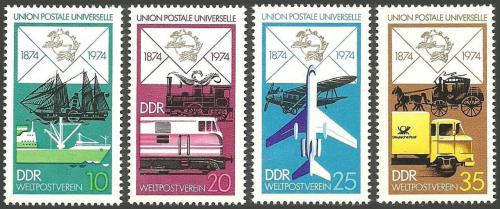 Poštovní známky DDR 1974 UPU, 100. výroèí Mi# 1984-87