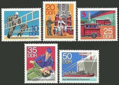 Poštovní známky DDR 1977 Hasièi Mi# 2276-80