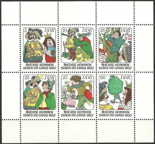 Poštovní známky DDR 1977 Pohádky bratøí Grimmù Mi# 2281-86 Bogen