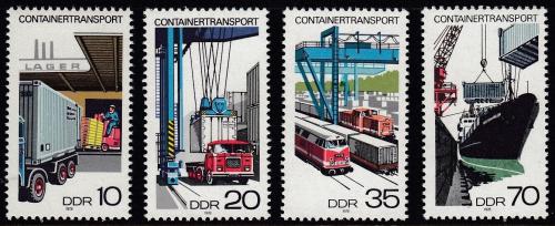 Poštovní známky DDR 1978 Kontejnerová doprava Mi# 2326-29