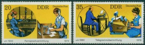 Poštovní známky DDR 1979 Historická a moderní komunikace Mi# 2400-01