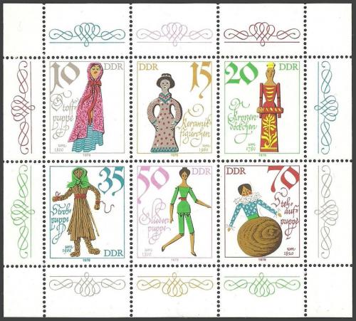 Poštovní známky DDR 1979 Historické panenky Mi# 2472-77