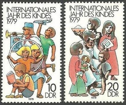 Poštovní známky DDR 1979 Mezinárodní rok dìtí Mi# 2422-23