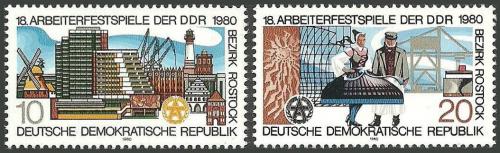 Poštovní známky DDR 1980 Festival pracujících Mi# 2514-15