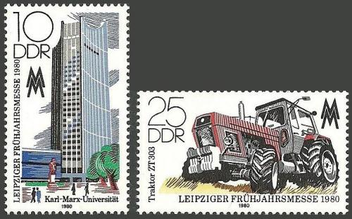 Potovn znmky DDR 1980 Lipsk veletrh Mi# 2498-99 - zvtit obrzek
