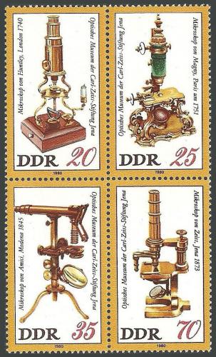 Poštovní známky DDR 1980 Muzeum optiky, Jena Mi# 2534-37