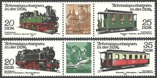 Poštovní známky DDR 1980 Železnice Mi# 2562-65